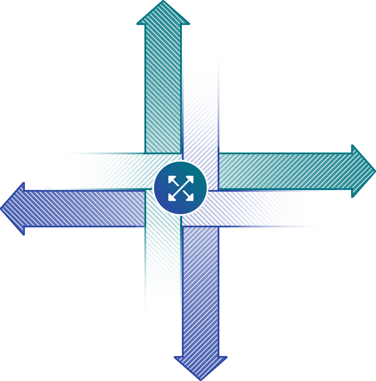 diagram of arrows pointing up, down, left, and right